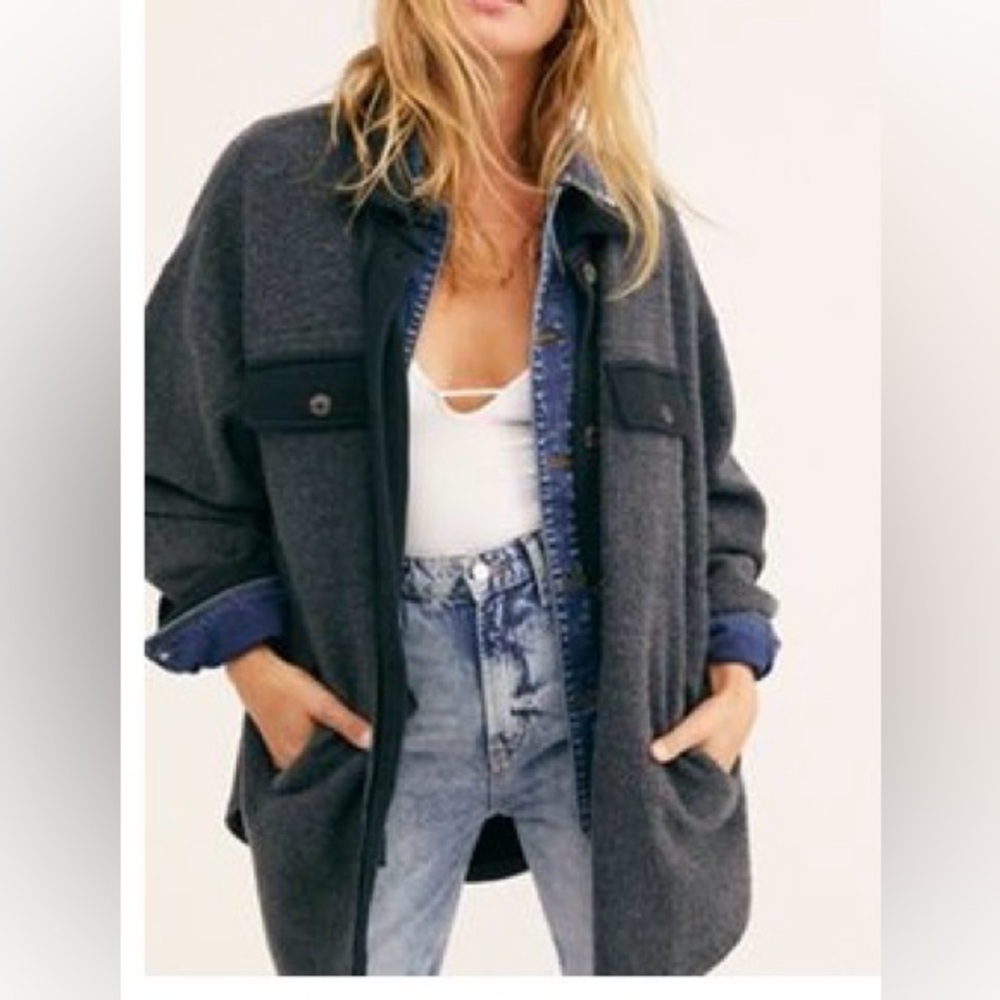 Free People Ruby Jacket - washed black